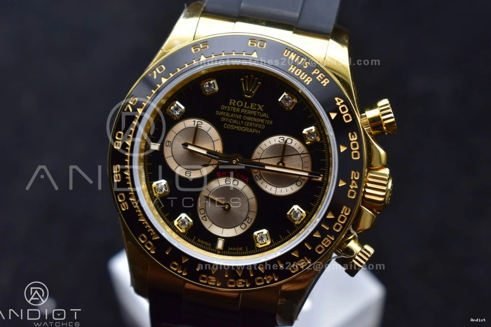 Oysterflex Edition 126518 SH4131 Best on (Weighted) V6 Diamonds Daytona QF Strap 1:1 YG Dial Black 0403